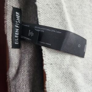 Eileen Fisher Cream and Gray Knit Scarf